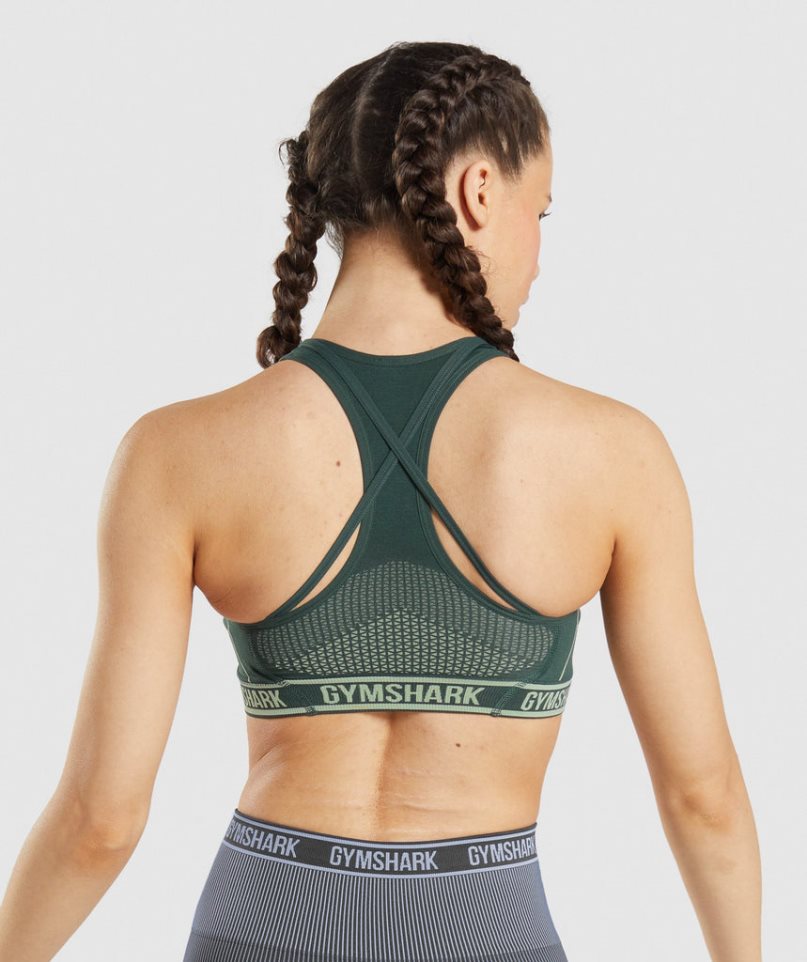 Women's Gymshark Apex Seamless Sports Bra Green | NZ 0TLJQP